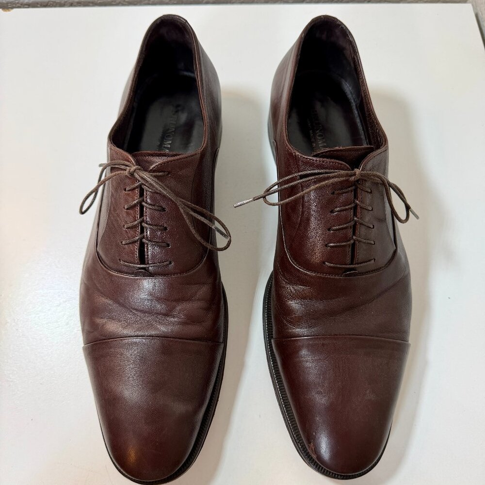 Bruno Magli Maioco Oxford Dress Shoes Brown Italy Nappa Leather Size 12 ret $395